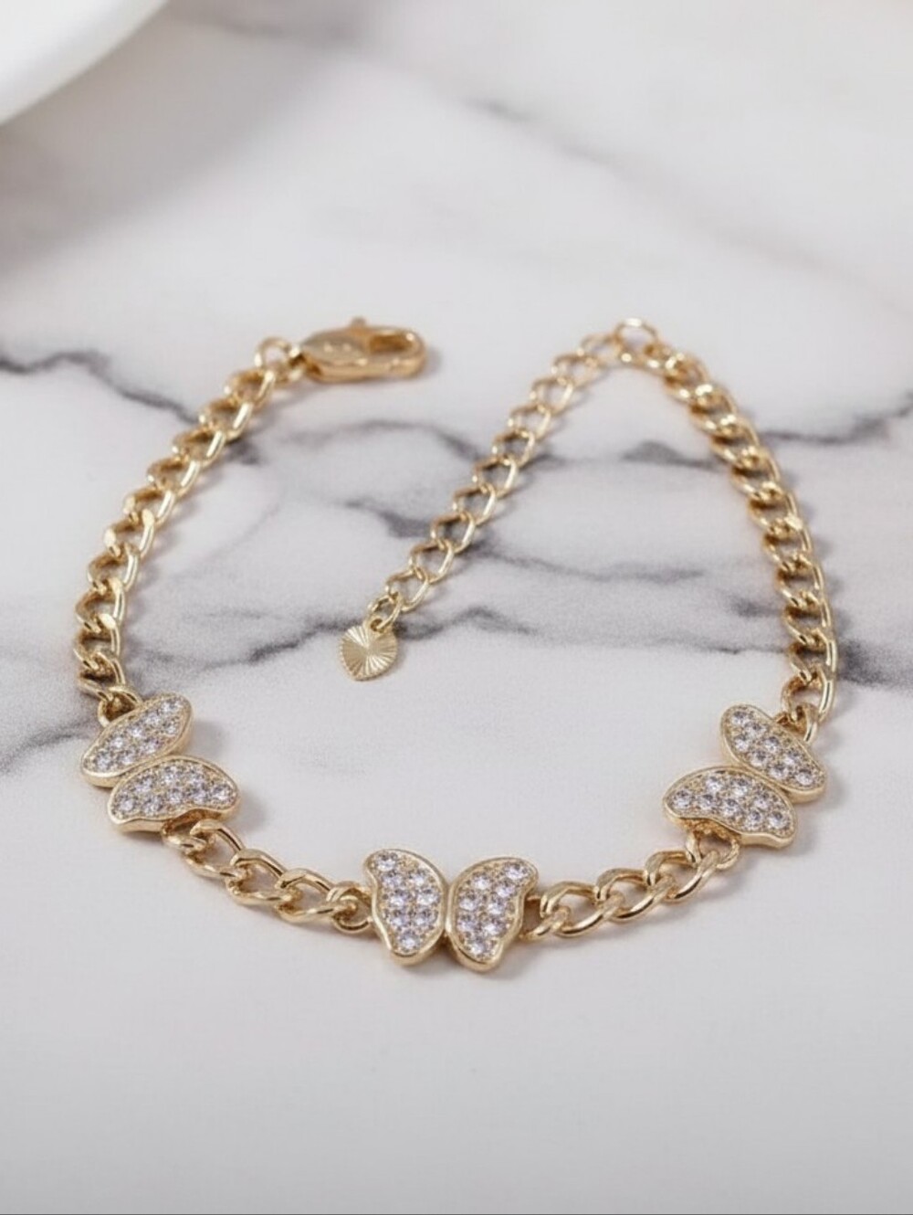18K Gold Filled Golden Whisper Butterfly Bracelet